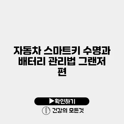 자동차 스마트키 수명과 배터리 관리법 그랜저 편