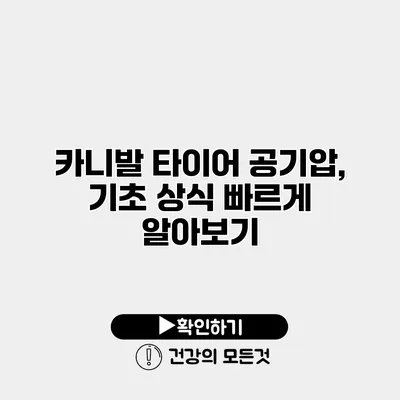 카니발 타이어 공기압, 기초 상식 빠르게 알아보기