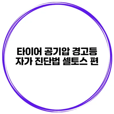 타이어 공기압 경고등 자가 진단법: 셀토스 편