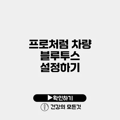프로처럼 차량 블루투스 설정하기