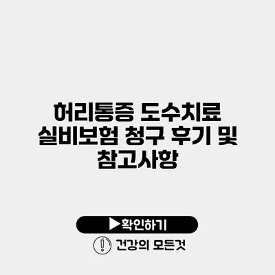 허리통증 도수치료 실비보험 청구 후기 및 참고사항