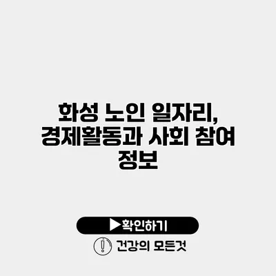 화성 노인 일자리, 경제활동과 사회 참여 정보